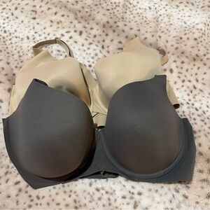 Cacique Lane Bryant 2 Lot 48DD Lightly Lined Balconette Bras Nude and Gray